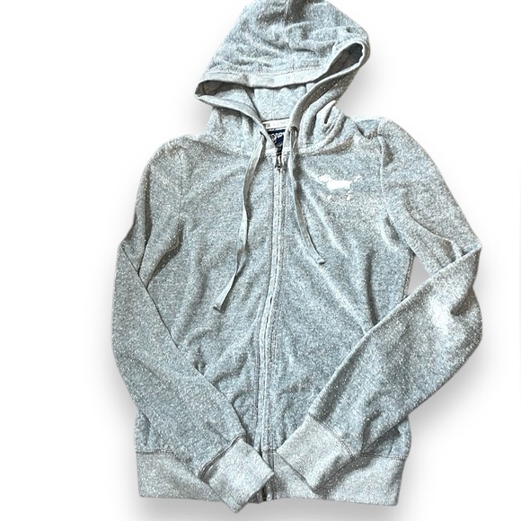 Y2k vintage VS pink velour sparkle heart hoodie xs - Picture 1 of 10